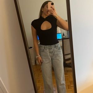 Reformation Black High-Neck Top